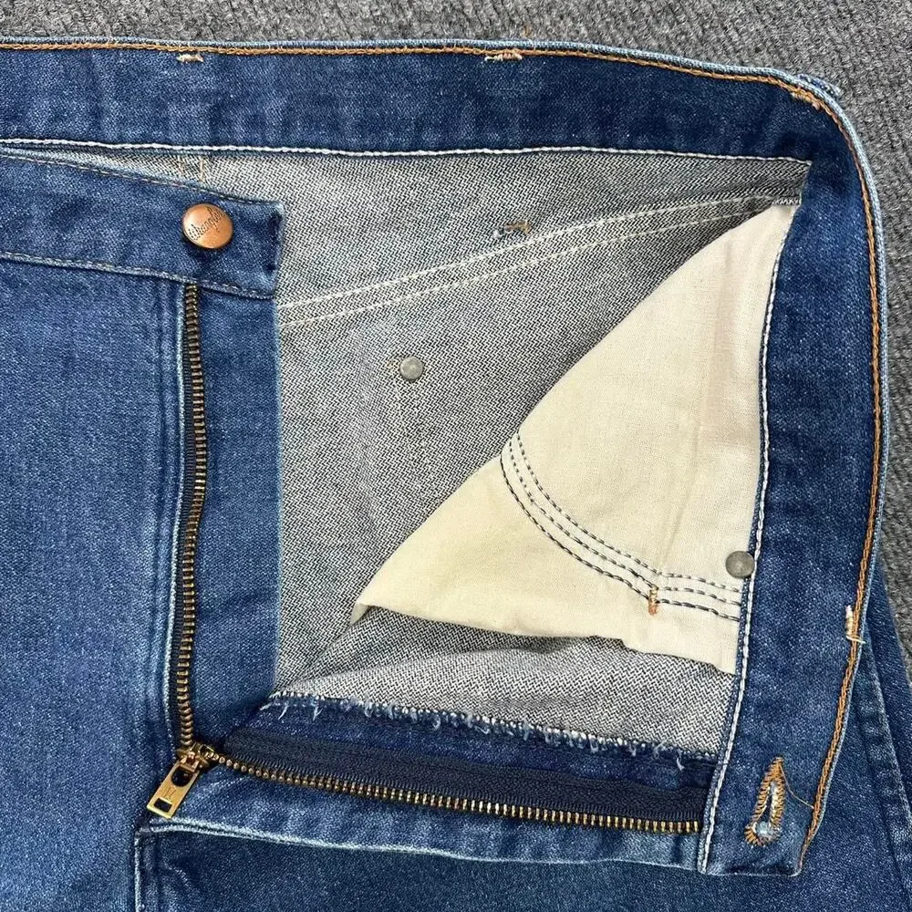 Vtg Wrangler Men’s 13MWZ Cowboy Cut Jeans Rigid 100% Cotton USA Made Denim 35x32